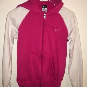 NIKE PINK & WHITE ZIP UP